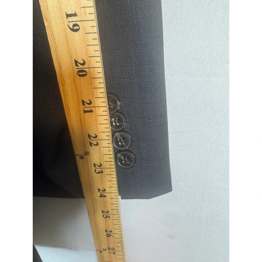 Calvin Klein Mens Charcoal Gray 100% Wool 2-Button Suit‎ Jacket Blazer 40R